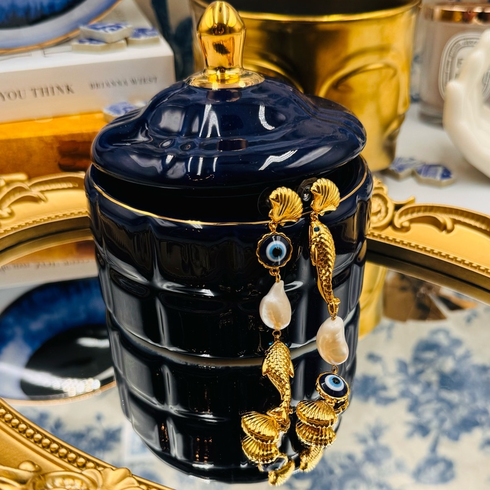 🆕 LELE SADOUGHI 🧿 NWOT La Mer Pearly Liner Earrings - Evil Eye - Picture 4 of 17